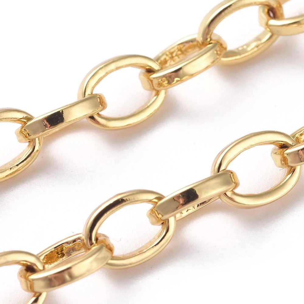 Ketting schakel ovaal 18K Gold plated 6x5mm - per 10cm - Image 2