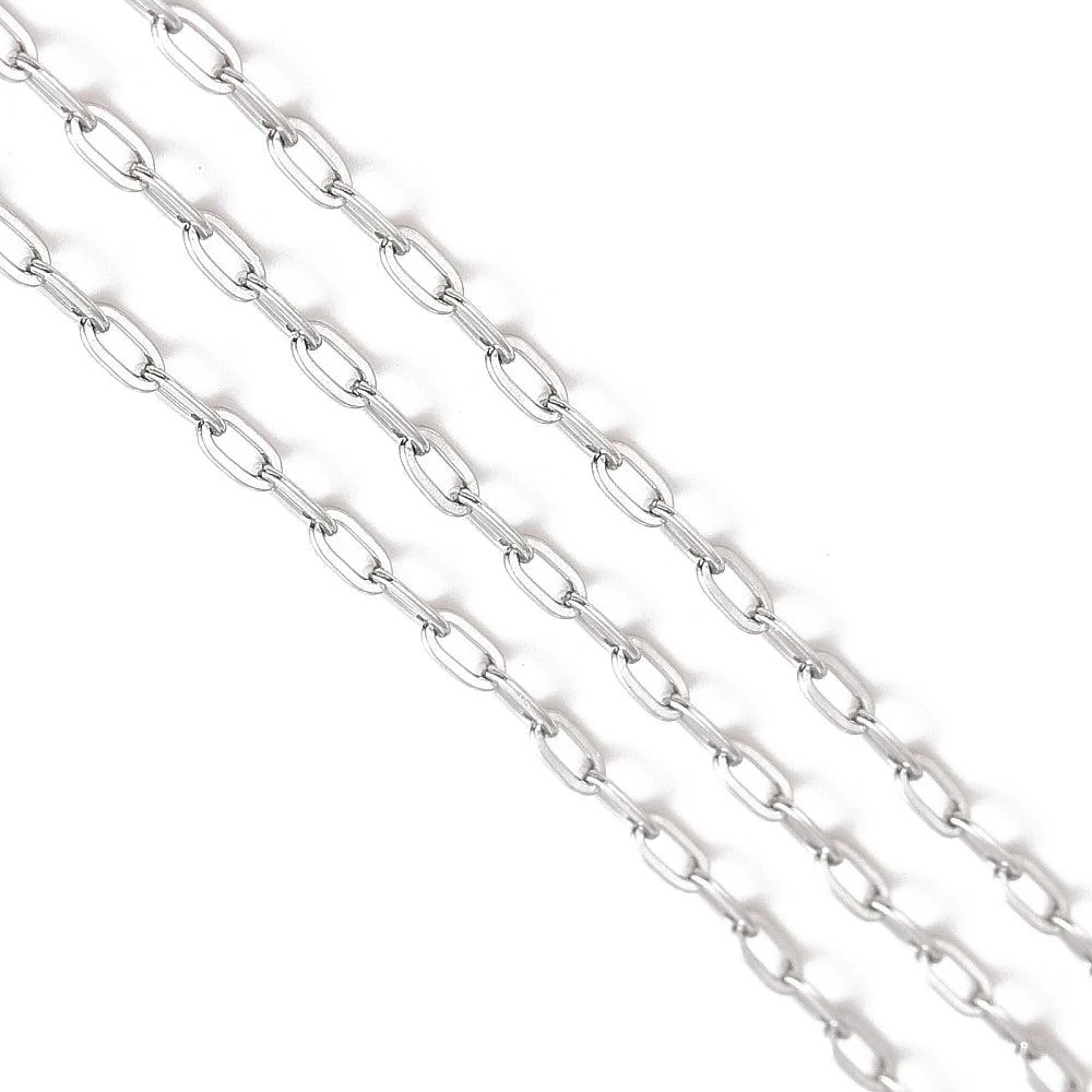 Ketting schakels RVS zilver 3x1,6mm - prijs per 10cm