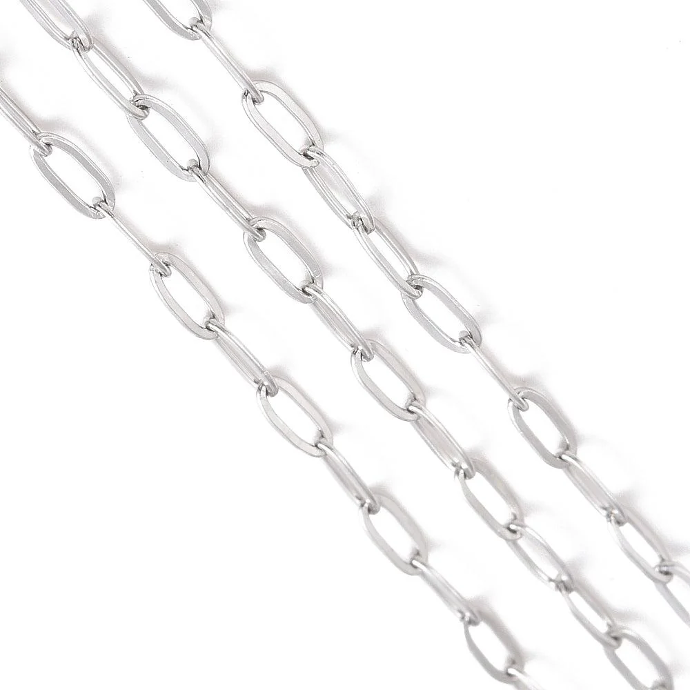 Ketting schakels RVS zilver 6,5x2,6mm - prijs per 10cm