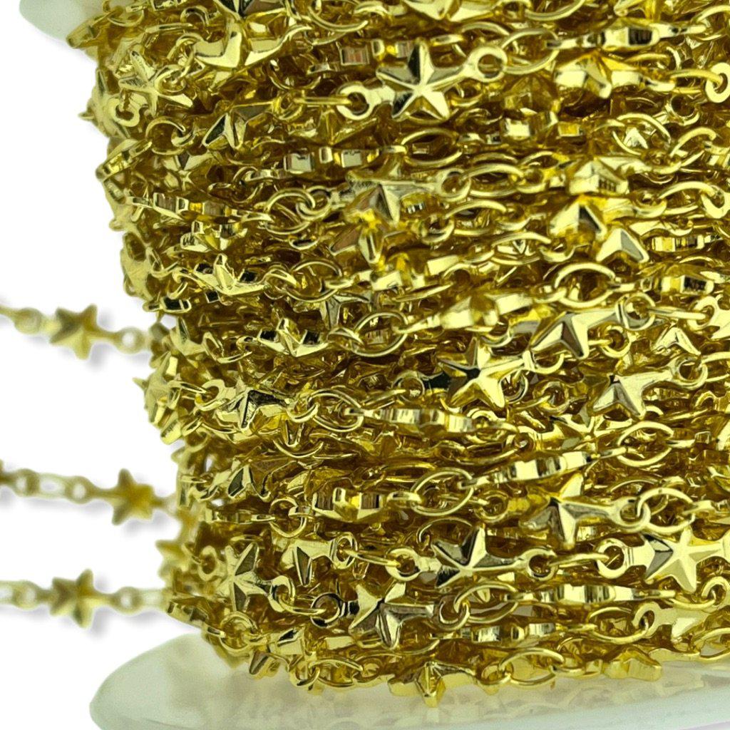 Ketting stars gold plated 10x4,5mm - prijs per 10cm - Image 2