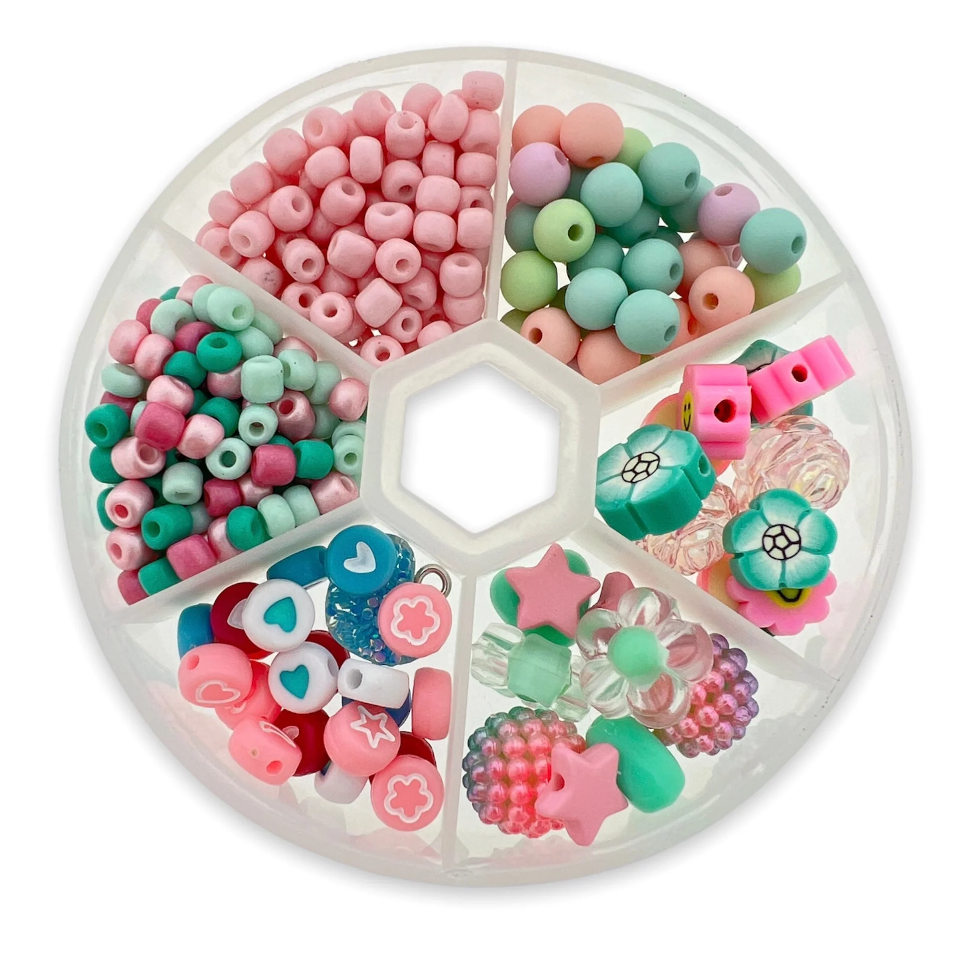 Kinderfeestjes box rond pastel-roze
