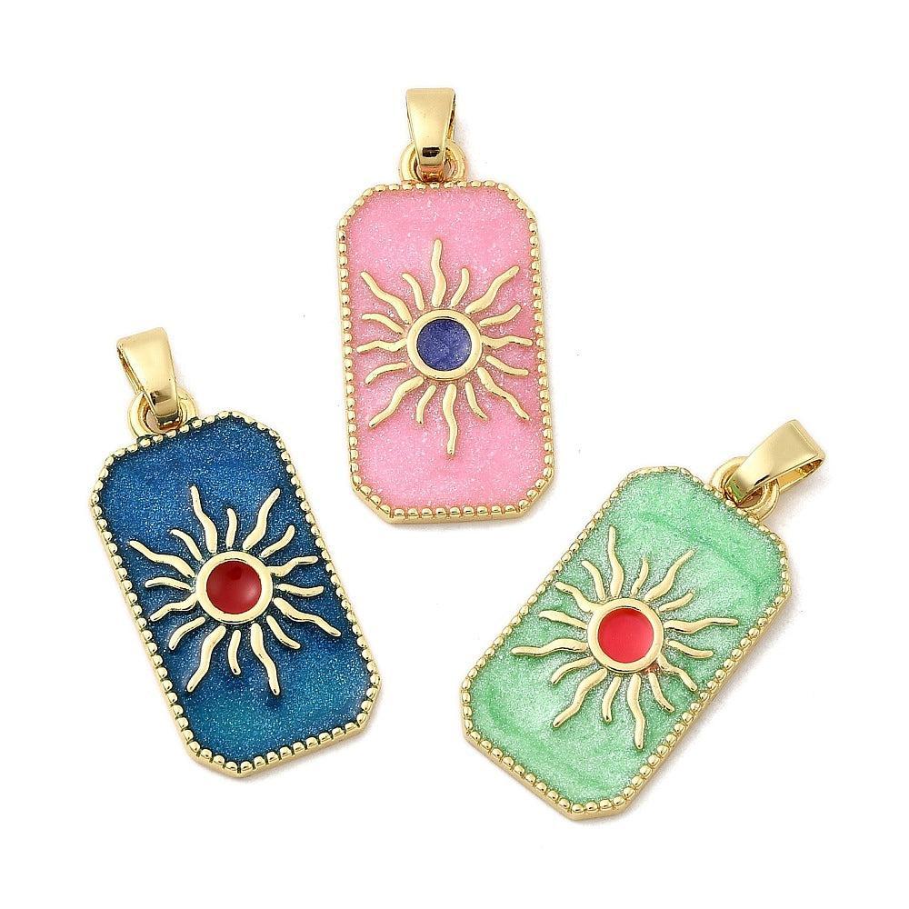 Bedel Rechthoek Zon Emaille 27,5mm – per stuk
