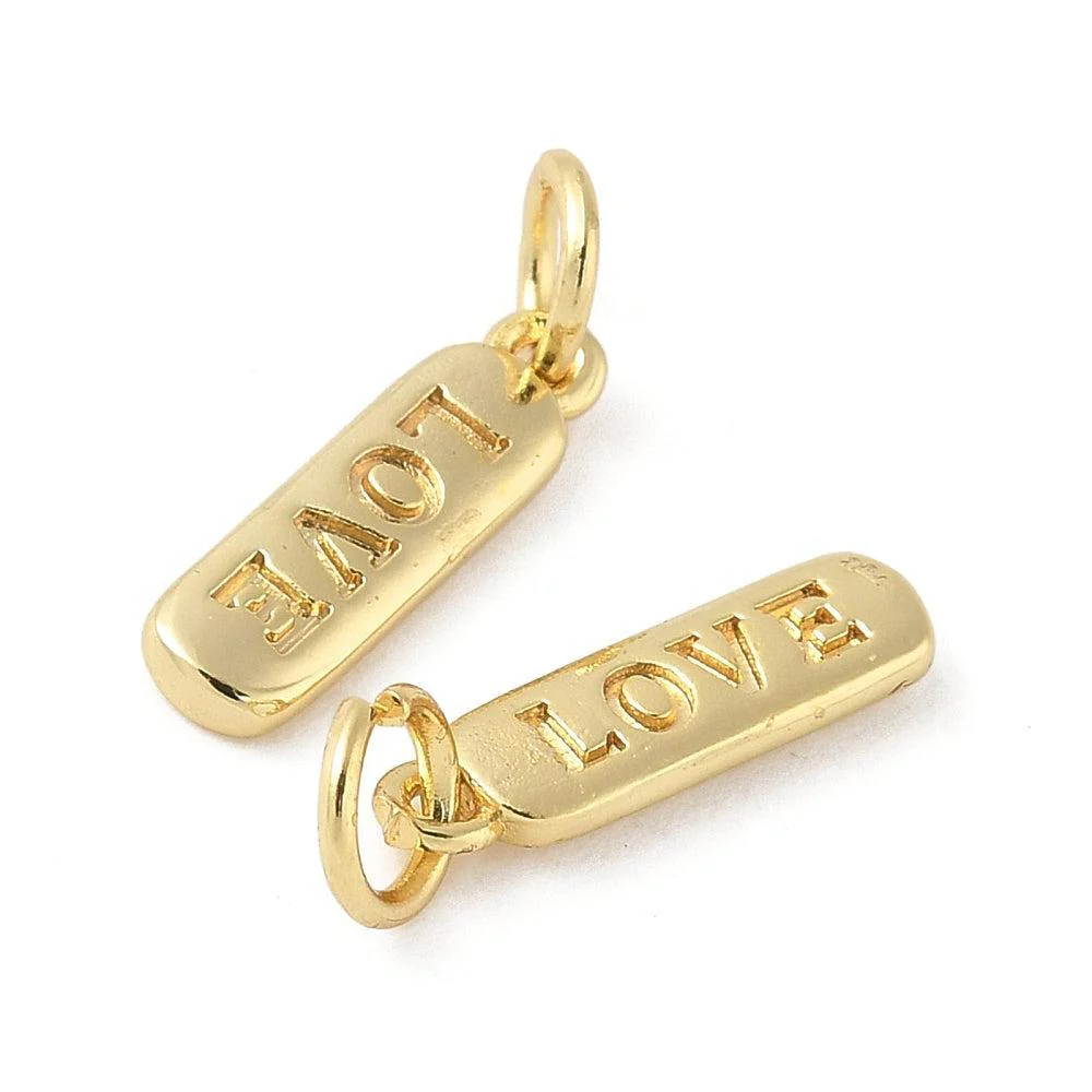 Bedel Ovaal Love met Ringetje & 18K Goud Plating 14mm – per stuk - Image 2