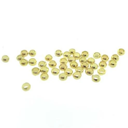 Knijpkralen goud 3mm - 75 stuks