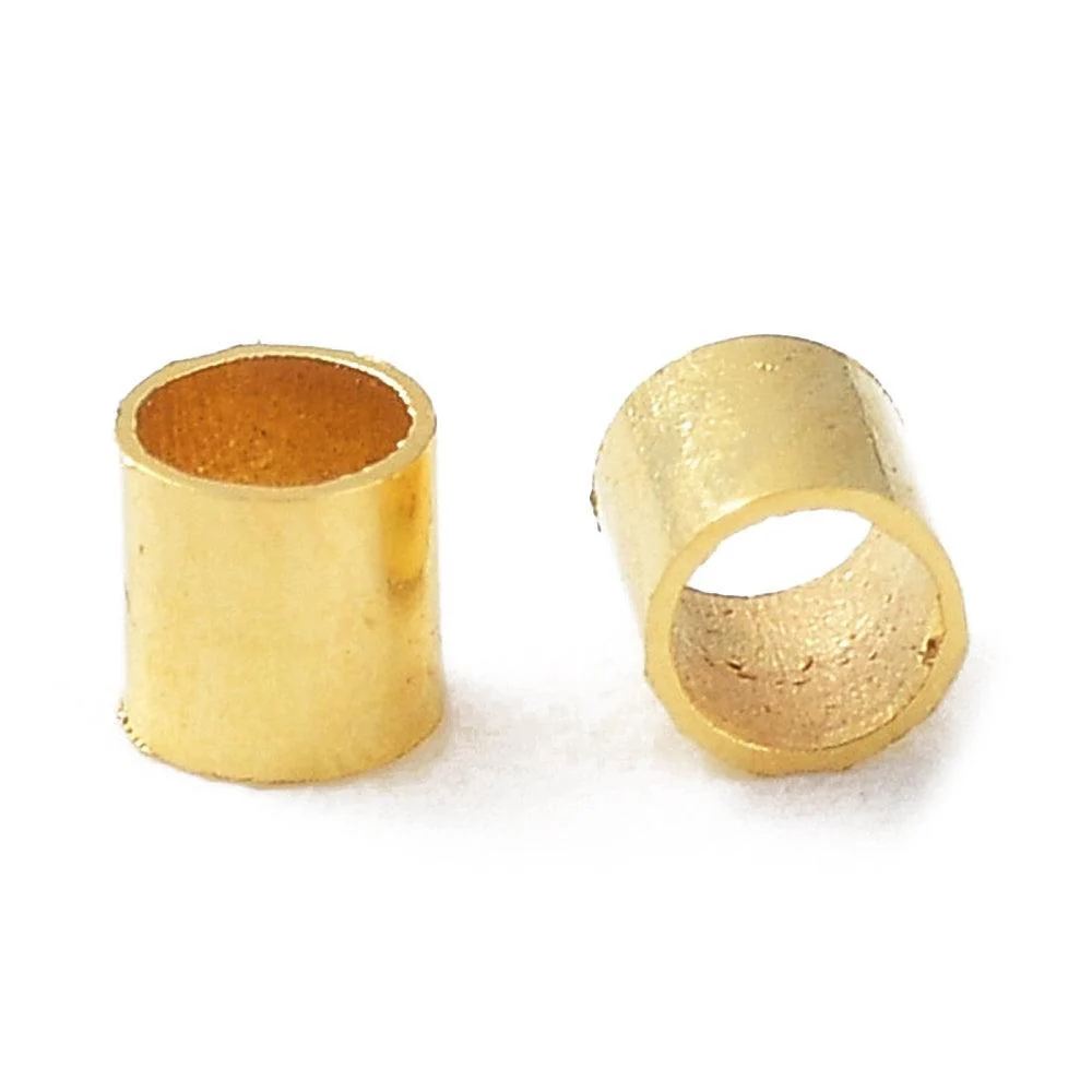Knijpkralen goud tube 1.5mm Nickel Free - ± 1 gram