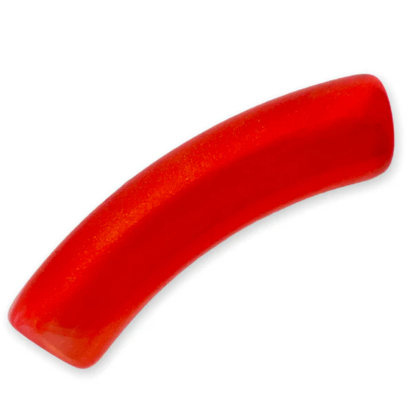 Acryl kralen tube Gold glitter Oranje rood 32x8mm - per stuk