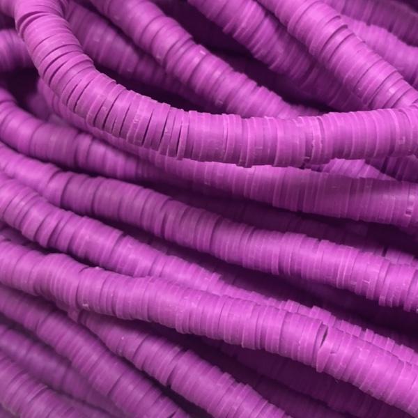 Disc kralen polymeer 6x1mm Royal Purple ±400 stuks