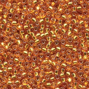 Miyuki rocailles 6-4261 Duracoat silverlined dyed amber gold 6/0 (4mm) - 5 gram