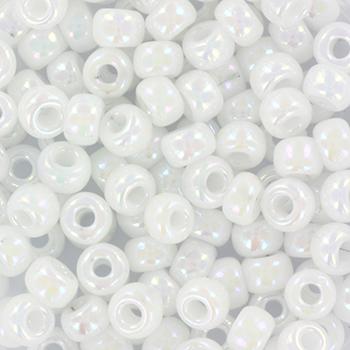 Miyuki rocailles 6-402R Opaque AB white 6/0 (4mm) - 5 gram