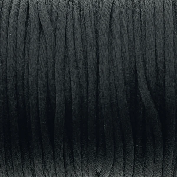 Satijn koord 2,5mm Zwart - 3 meter