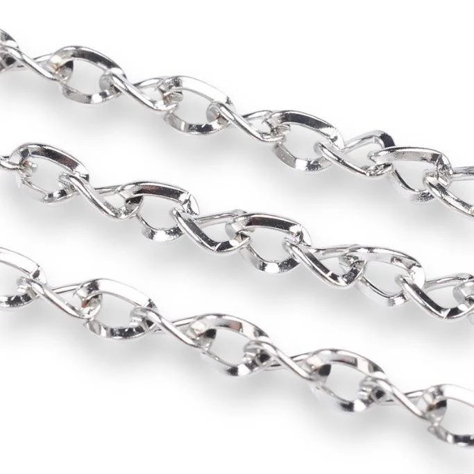 Platte twist schakelketting 5x4mm - per meter