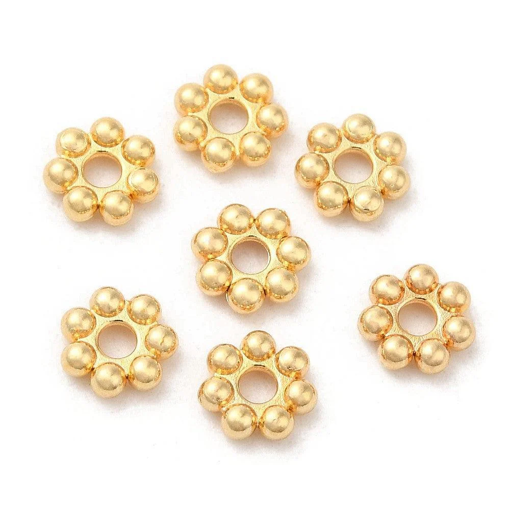 Kraal Bali spacer Premium RVS 18K Gold plated 6mm - per stuk - Image 2