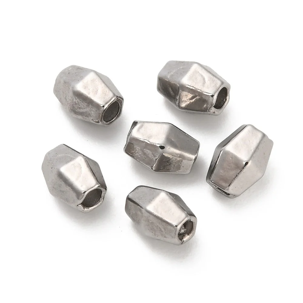 Kraal bicone facet RVS Zilver 5mm - per stuk - Image 2