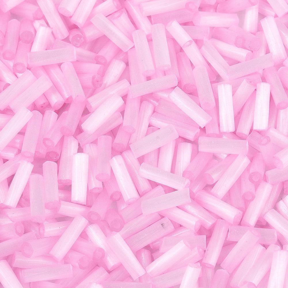 Kraal bugles 6,5mm licht roze - 8 gram