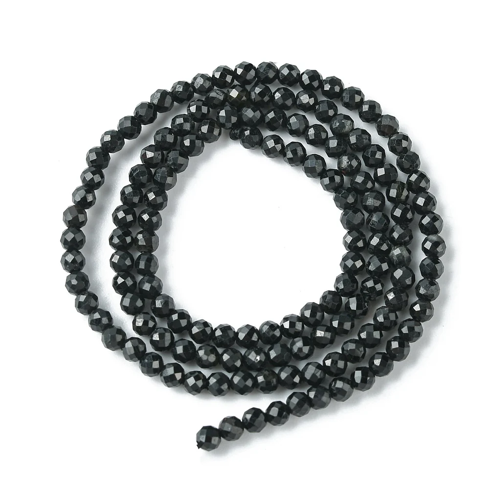 Kraal edelsteen turmalijn facet black 3,2mm - per ±138 stuks - Image 2