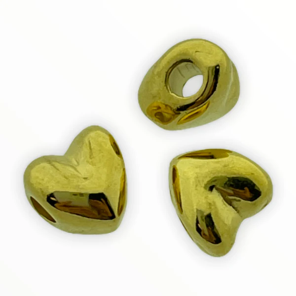 Kraal hart Ø2,5mm Goud 24kr DQ 8x7mm