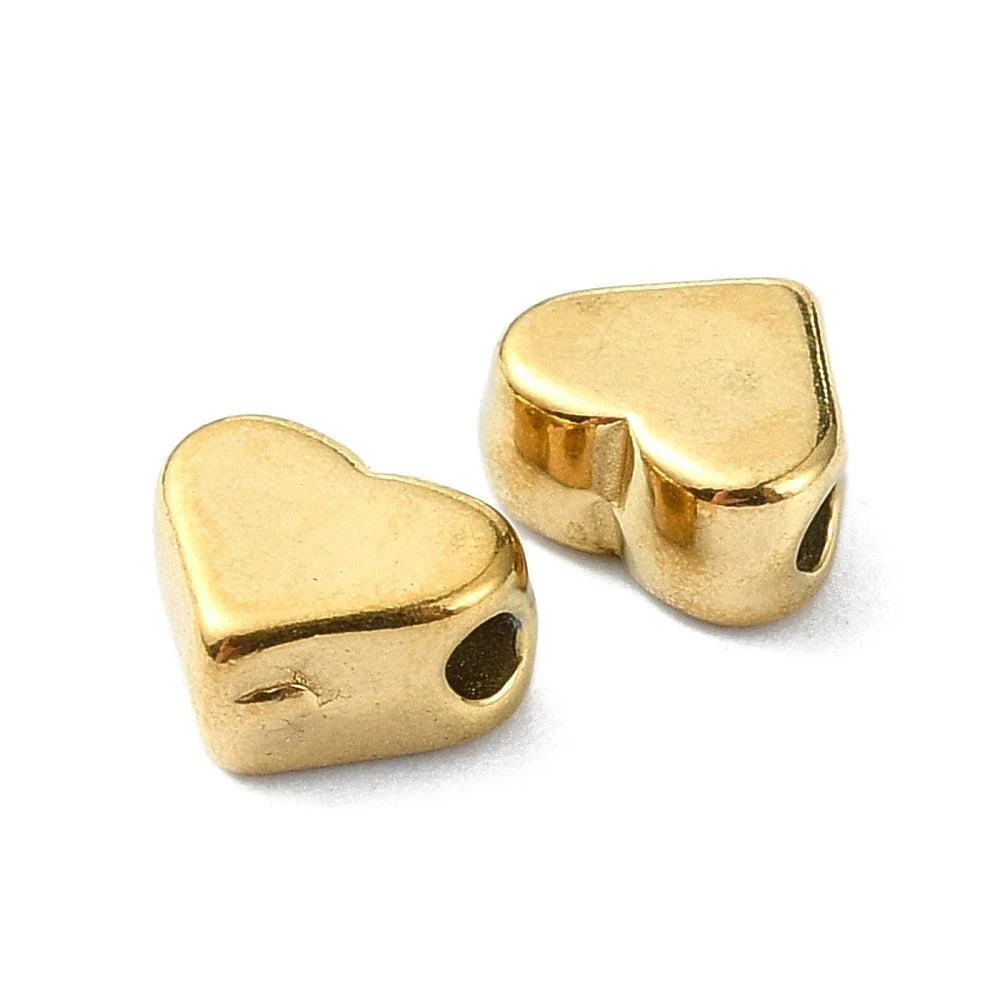 Kraal hartje 18Kr gold plated 5x6mm- per stuk - Image 2