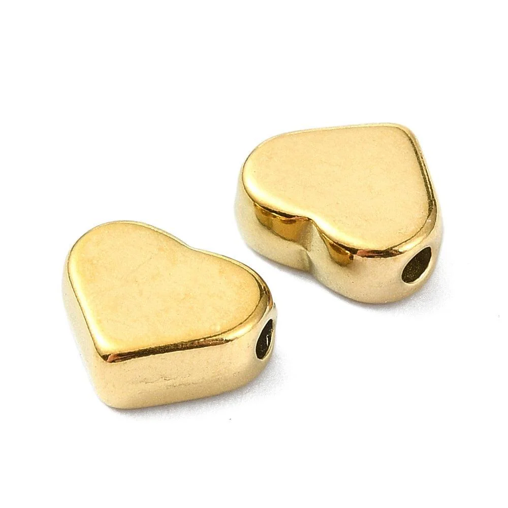 Kraal hartje 18Kr gold plated 7x8mm- per stuk - Image 2