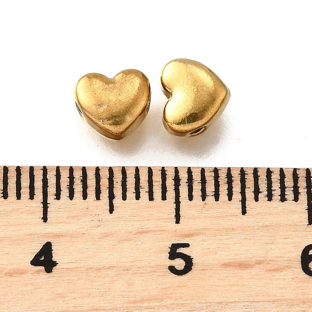 Kraal hartje RVS premium 18K goud 6mm - per stuk - Image 3