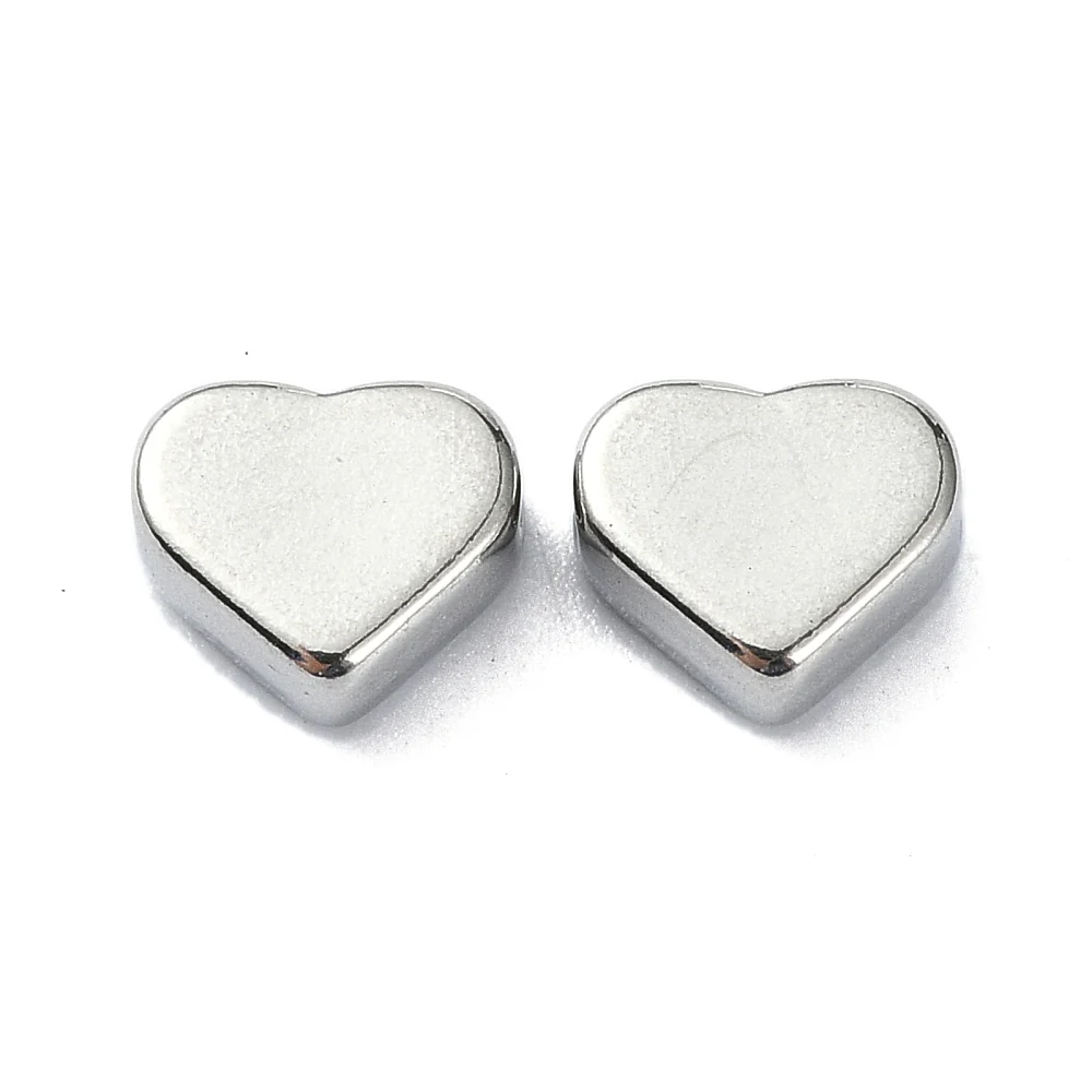 Kraal hartje RVS zilver 4,8mm - per stuk - Image 2