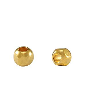Kraal hexagon groot gat Goud DQ 5x5mm