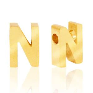 Kraal Initial letter Ø1,8mm Stainless steel Goud (rvs) 8x5mm - Image 14