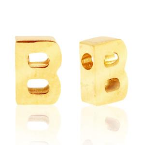 Kraal Initial letter Ø1,8mm Stainless steel Goud (rvs) 8x5mm - Image 2