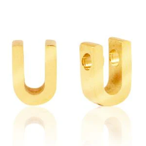 Kraal Initial letter Ø1,8mm Stainless steel Goud (rvs) 8x5mm - Image 21