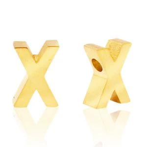 Kraal Initial letter Ø1,8mm Stainless steel Goud (rvs) 8x5mm - Image 24