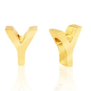 Kraal Initial letter Ø1,8mm Stainless steel Goud (rvs) 8x5mm - Image 25