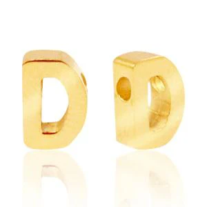 Kraal Initial letter Ø1,8mm Stainless steel Goud (rvs) 8x5mm - Image 4