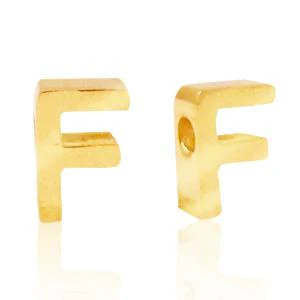 Kraal Initial letter Ø1,8mm Stainless steel Goud (rvs) 8x5mm - Image 6