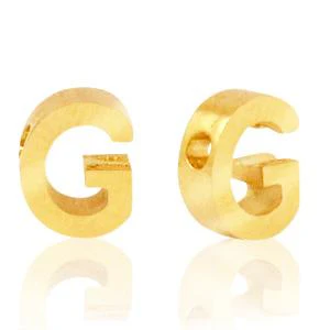 Kraal Initial letter Ø1,8mm Stainless steel Goud (rvs) 8x5mm - Image 7