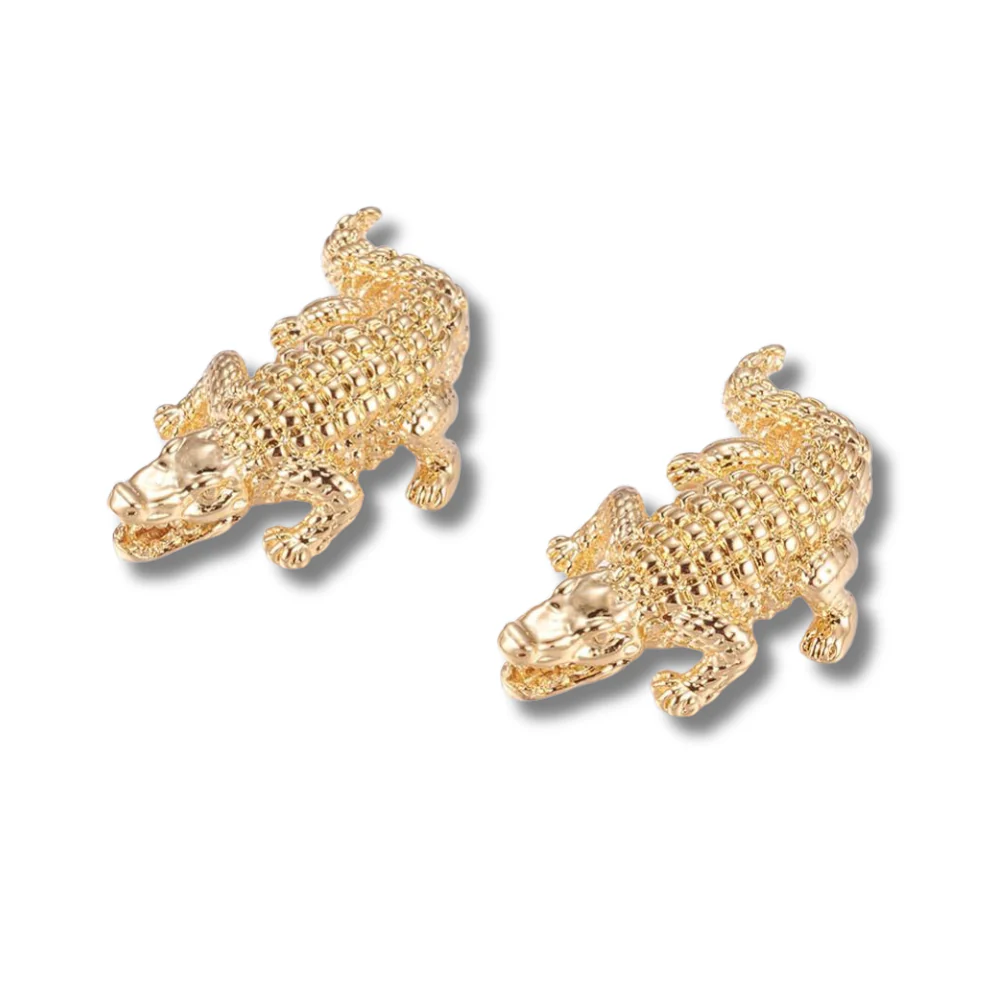 Kraal Krokodil Goud 24mm - per stuk