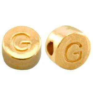Kraal letter 'G' Ă2mm Goud DQ 7mm