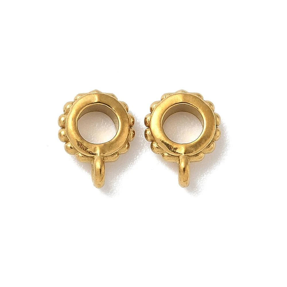 Kraal met oog RVS goud 6mm - per stuk - Image 2