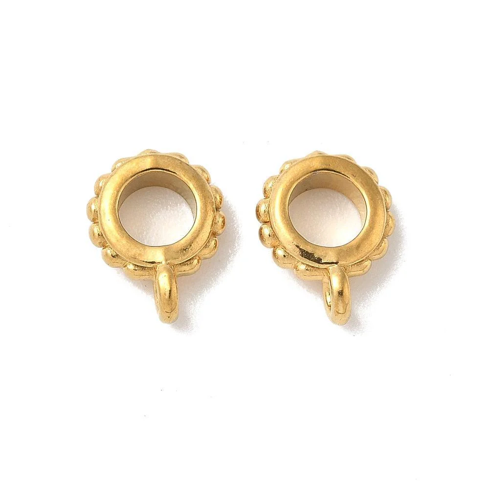 Kraal met oog RVS goud 8mm - per stuk - Image 2