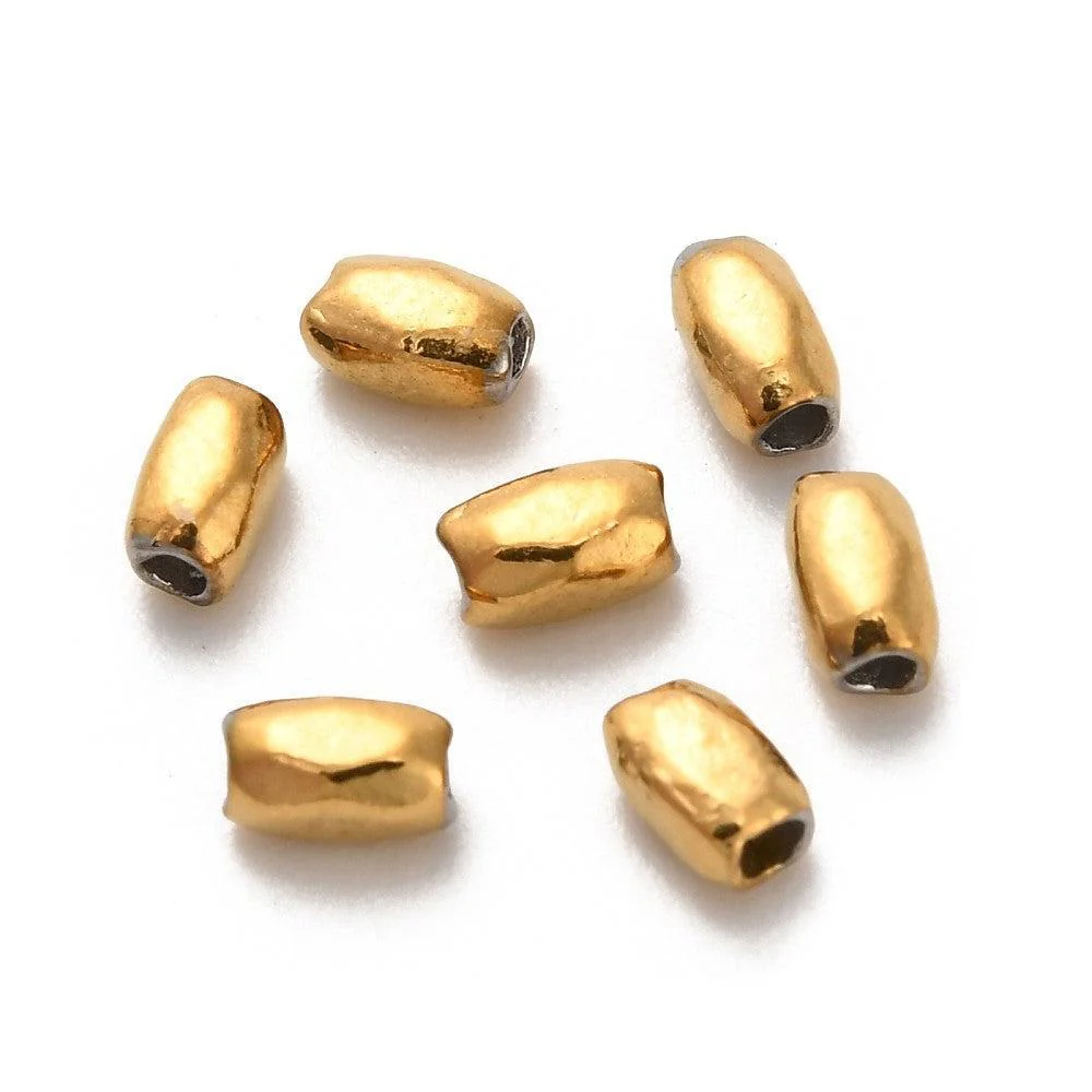 Kraal ovaal Premium RVS 18K Gold plated 3x2mm - per stuk - Image 2