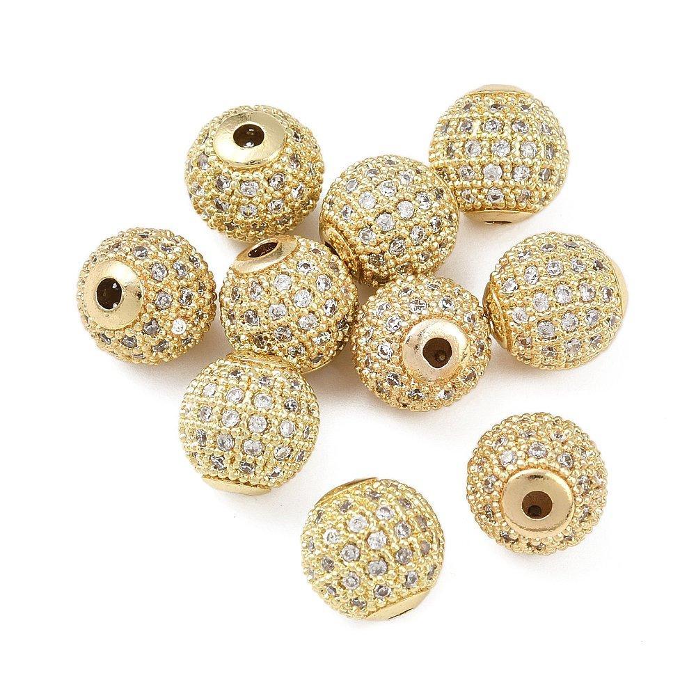 Kraal Rond Goud / Zirconia 10mm - per stuk - Image 2