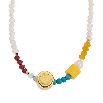 Kraal rond smiley Goud 24K DQ Ø3mm 9mm - Image 2