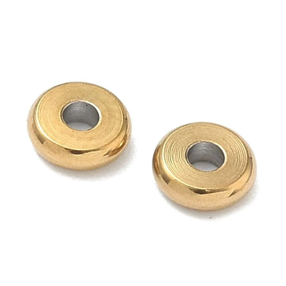 Kraal rond spacer disc RVS Goud 5mm - per stuk
