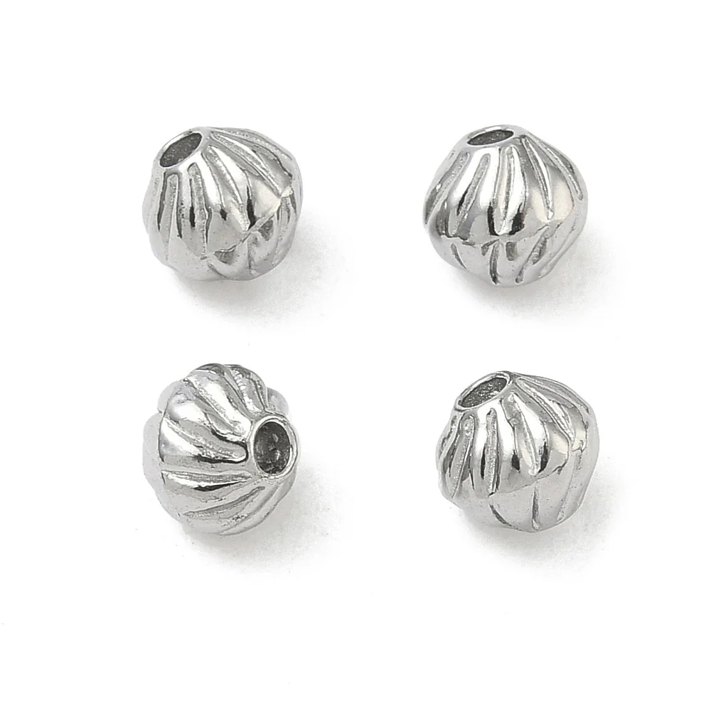 Kraal rond twist RVS zilver 6mm - per stuk - Image 2