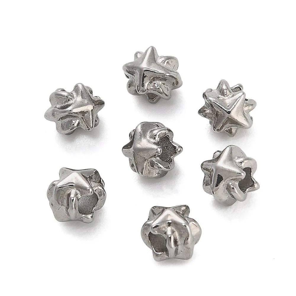 Kraal rsterretje RVS Zilver 6mm - per stuk - Image 2