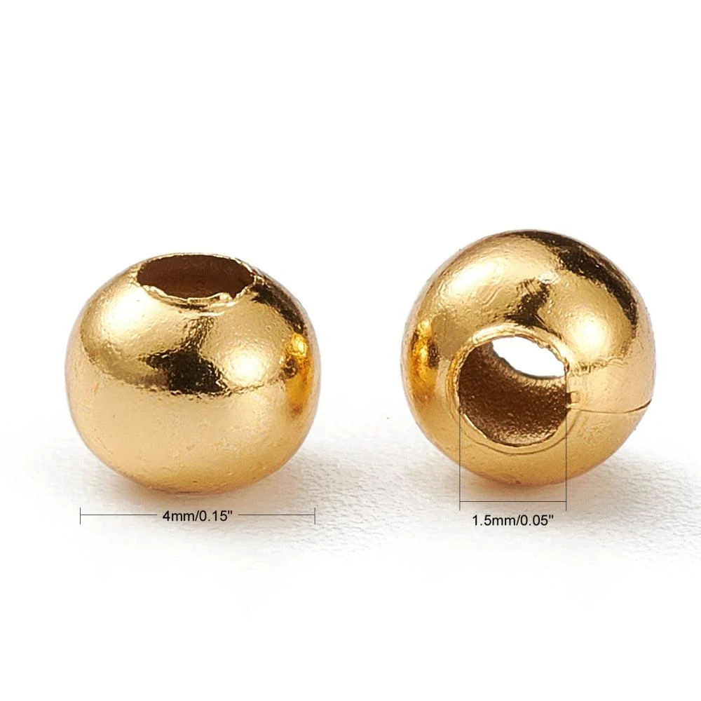 Kraal RVS 24K goud 4mm- per stuk - Image 2