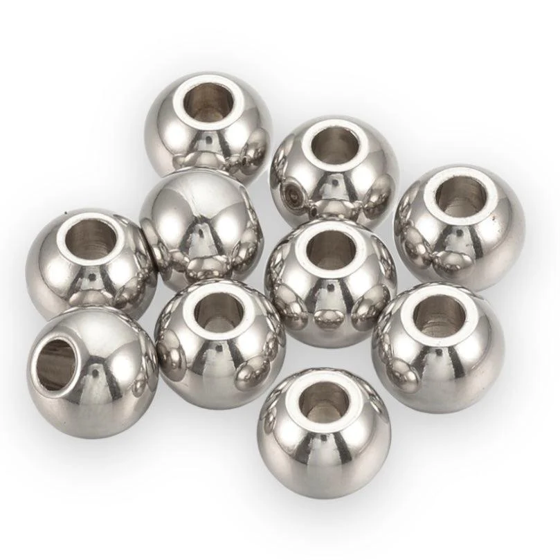 Kraal RVS Zilver 2mm Ø0,8mm - 25 stuks