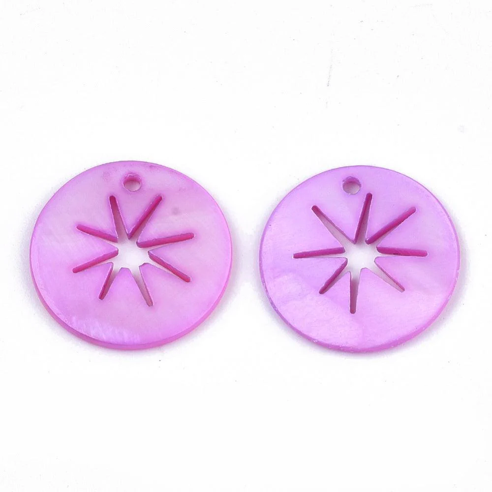 Hanger schelp violet 20x2mm