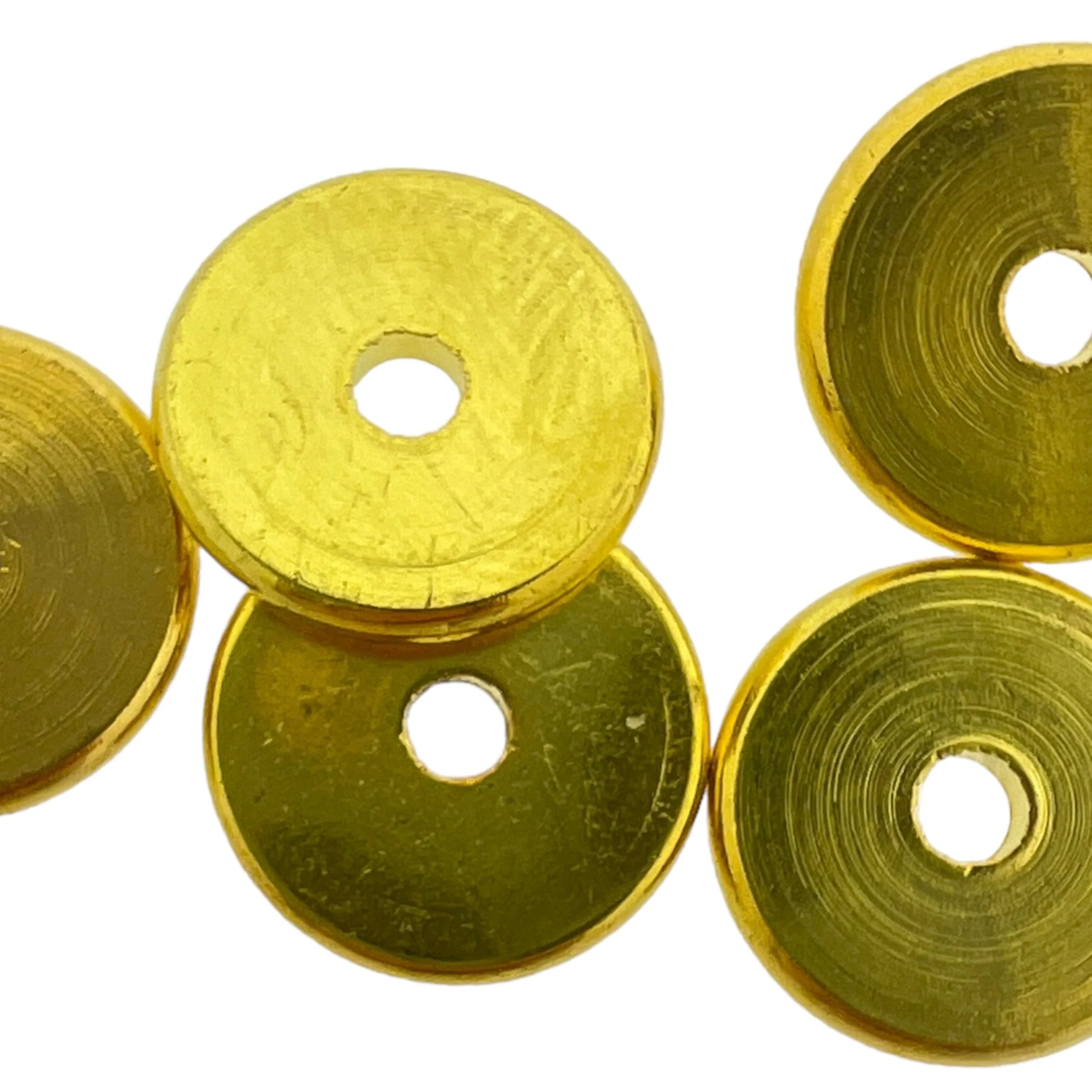 Kraal spacer goud 10x1mm - 5 stuks