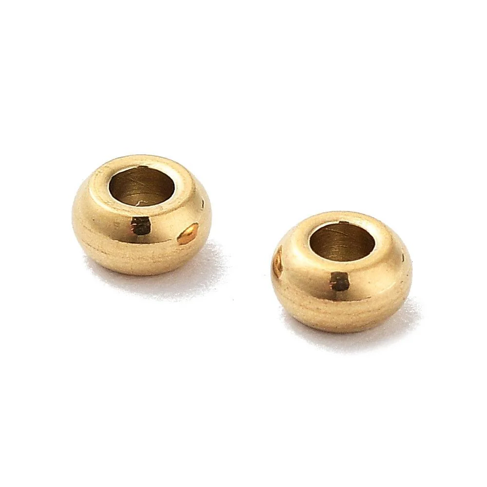 Kraal spacer premium RVS goud 3mm - per stuk