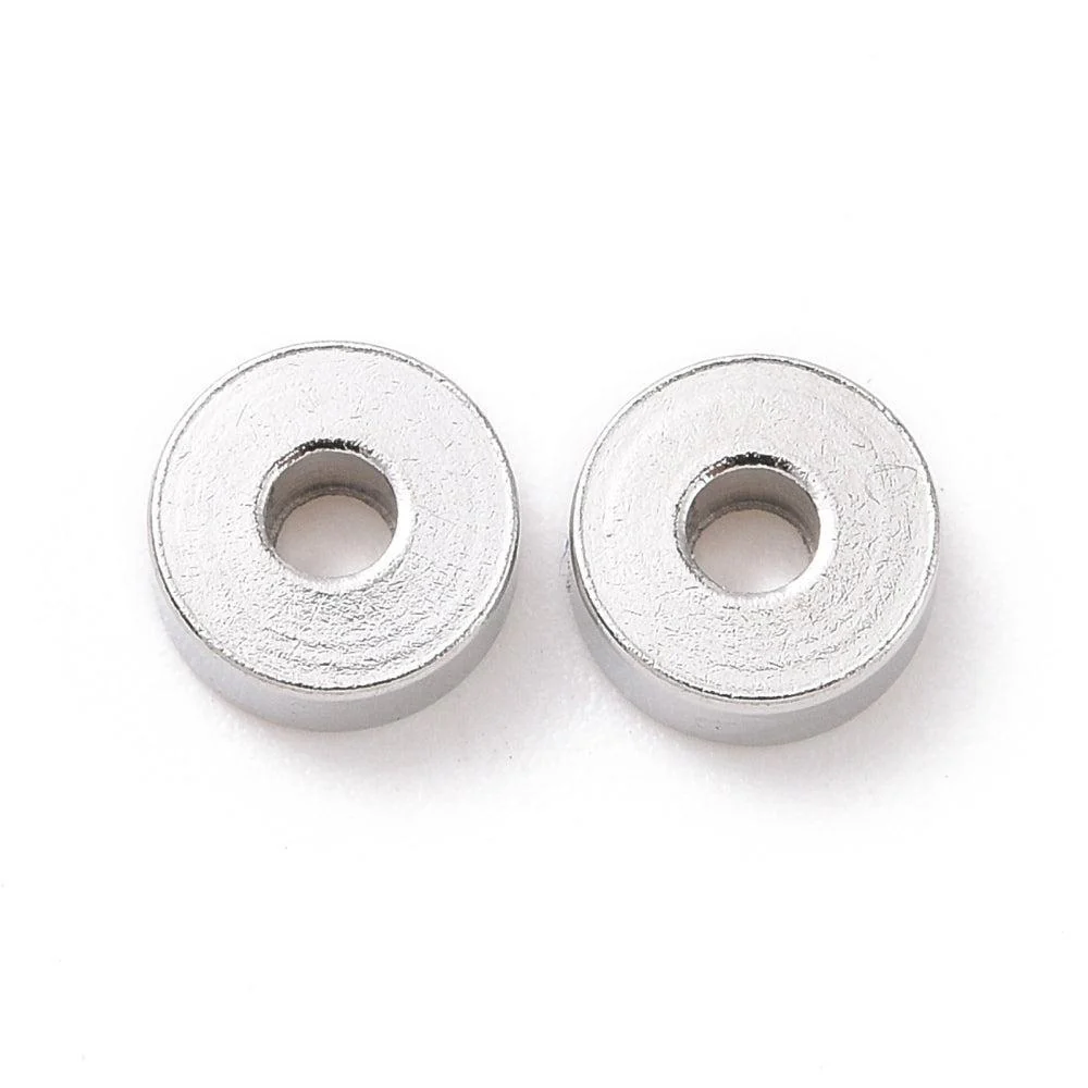 Kraal spacer RVS zilver 5mm - per stuk