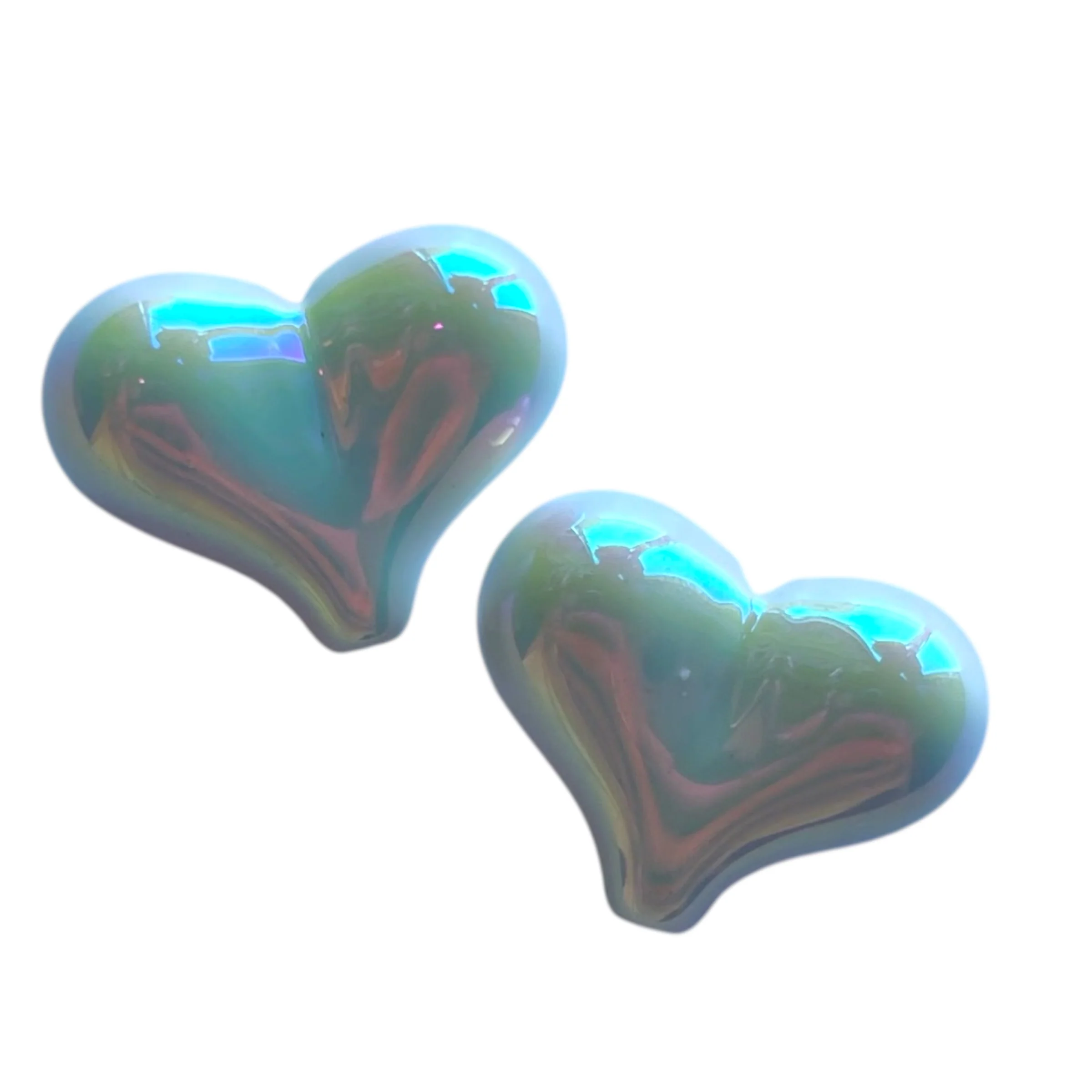 Kraal UV plated acryl hart wit 16,5mm- per stuk